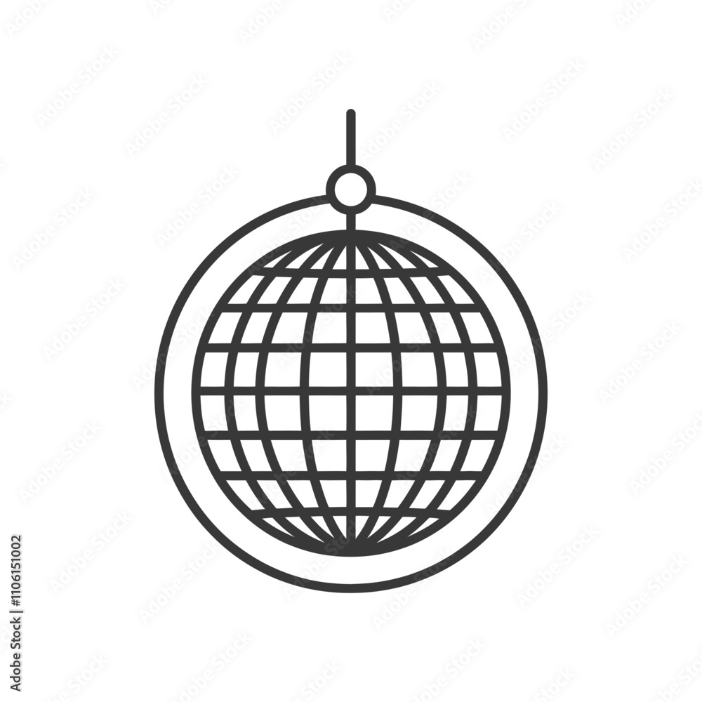 Line Drawing Of A Globe With A Hanging Hook Line Drawing Of A Globe With A Hanging Hook