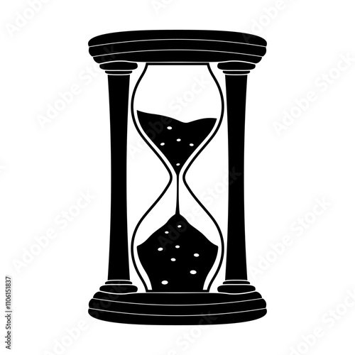 Hourglass Silhouette Vector Illustration. This vector image depicts a classic hourglass in a silhouette style.