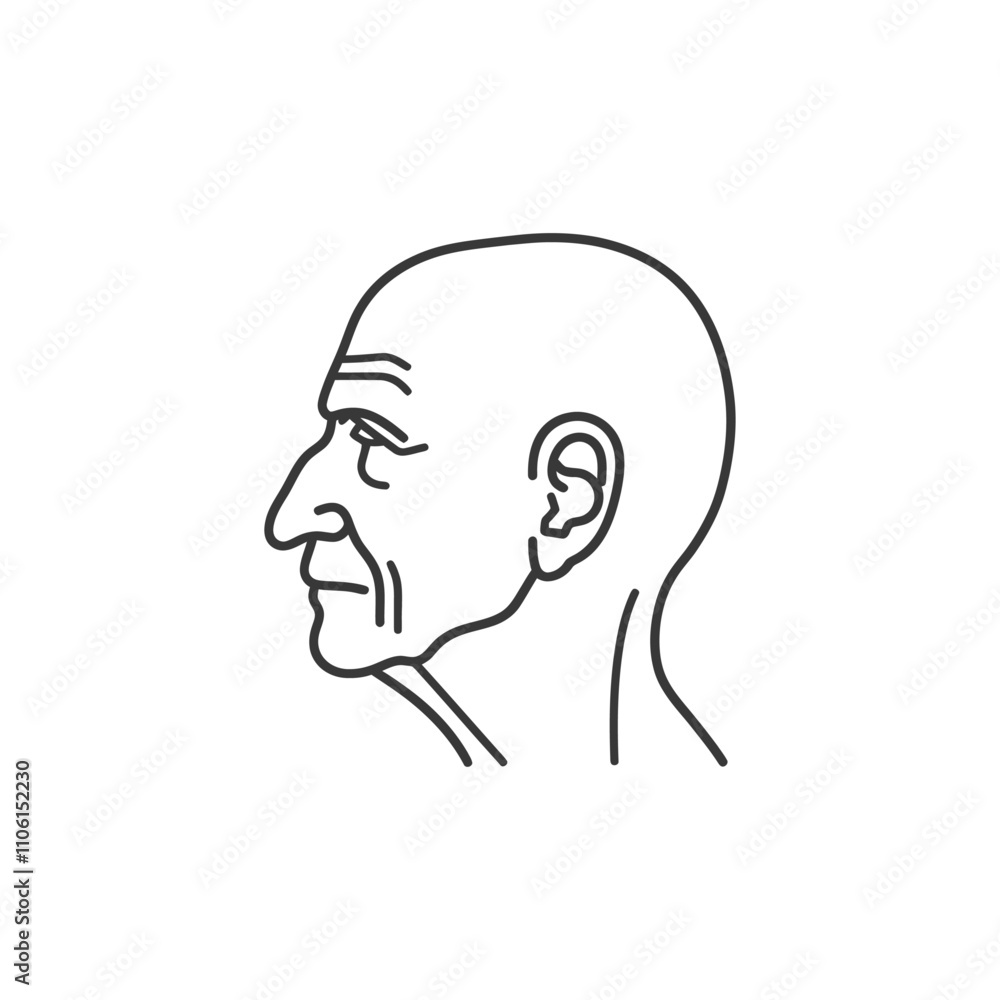 Line Drawing Of A Mans Head In Profile Line Drawing Of A Mans Head In Profile