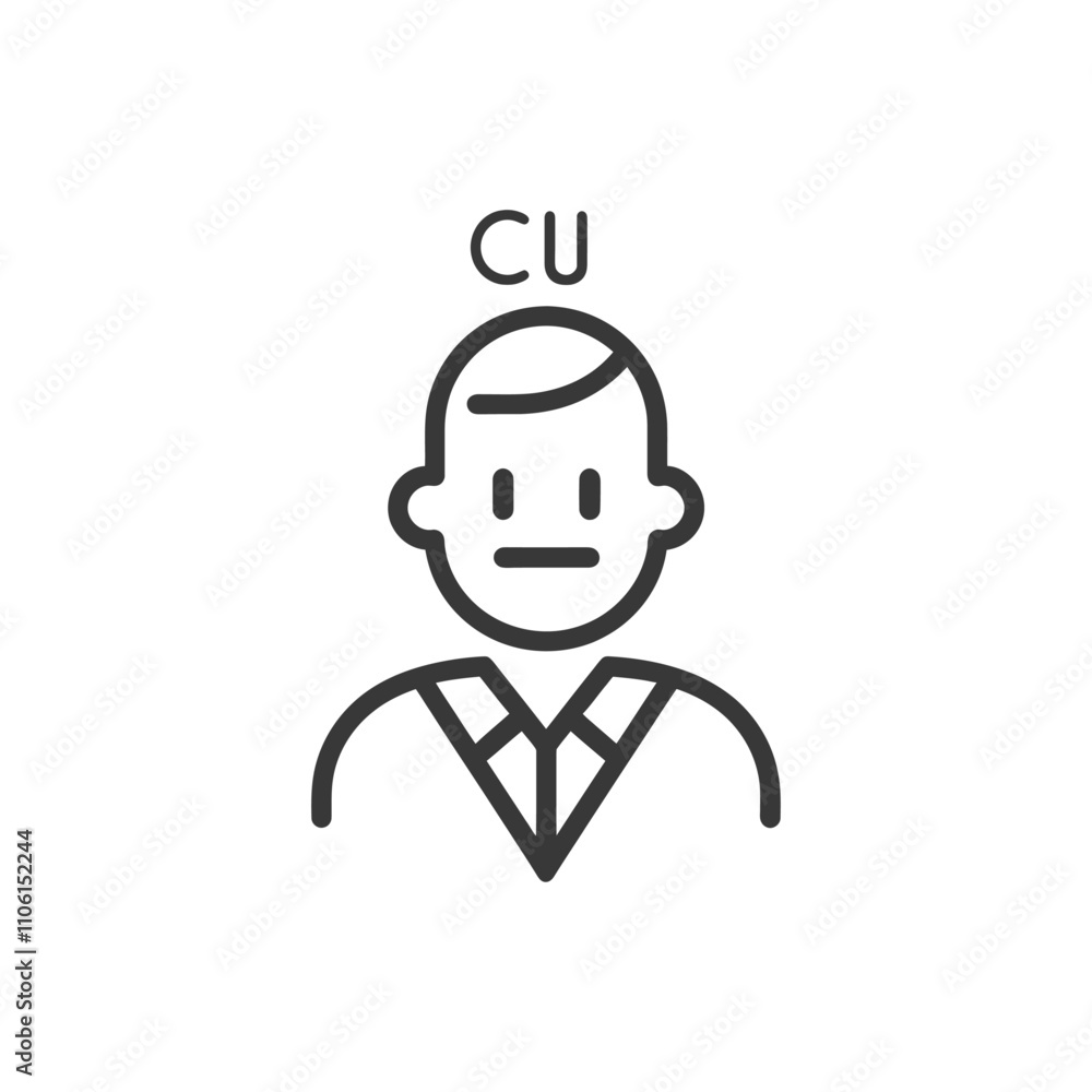 Line Drawing Of A Man With Cu Above His Head Line Drawing Of A Man With Cu Above His Head