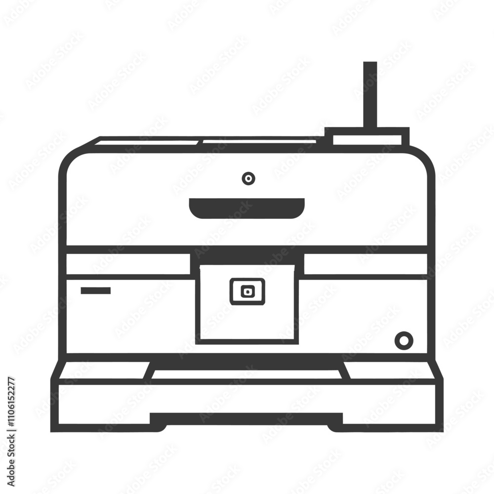 Line Drawing Of A Modern Multifunction Printer Line Drawing Of A Modern Multifunction Printer