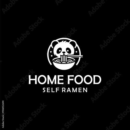 Home Ramen Food Chinese Logo Vector Design photo