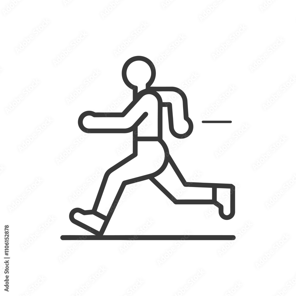 Line Drawing Of A Person Running With A Motion Blur Line Behind Them Line Drawing Of A Person Running With A Motion Blur Line Behind Them