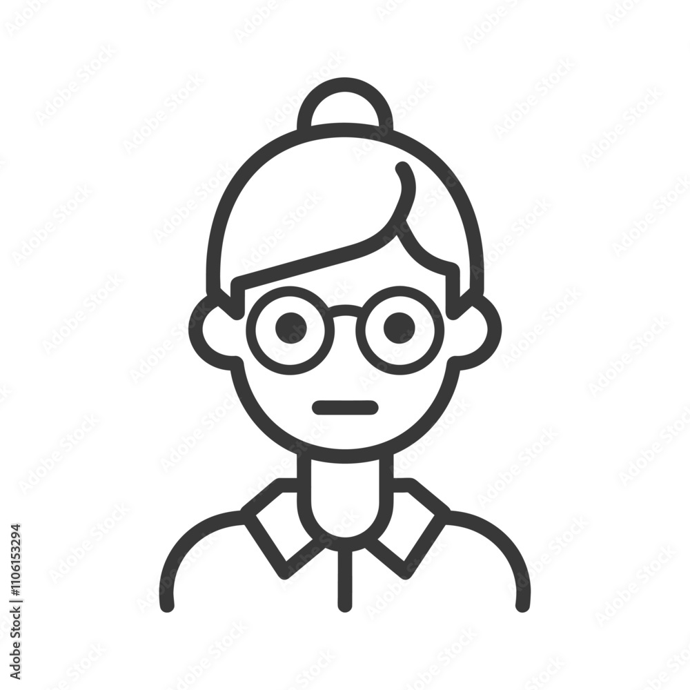 Line Drawing Of A Person Wearing Glasses Line Drawing Of A Person Wearing Glasses