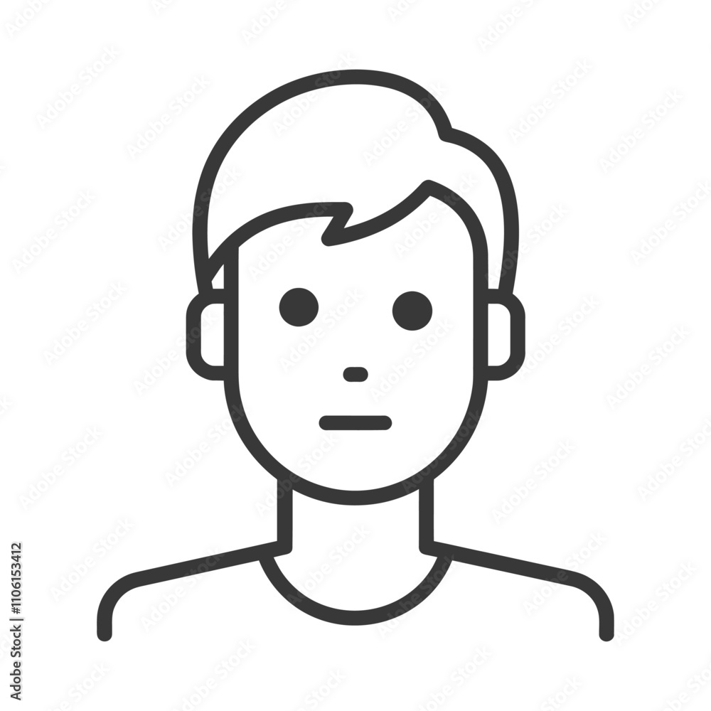 Line Drawing Of A Person With Short Hair Line Drawing Of A Person With Short Hair
