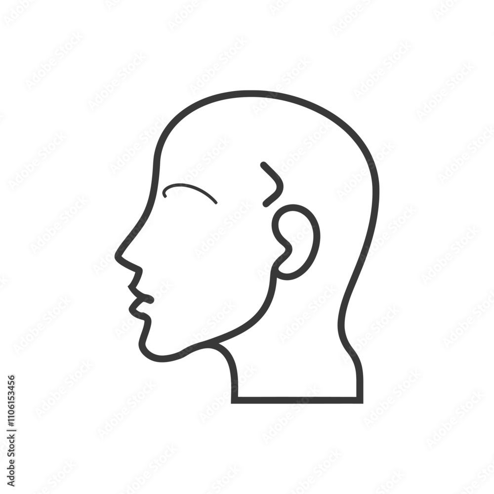 Line Drawing Of A Persons Head In Profile Line Drawing Of A Persons Head In Profile