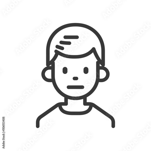Line Drawing Of A Person With Short Hair And A Neutral Expression