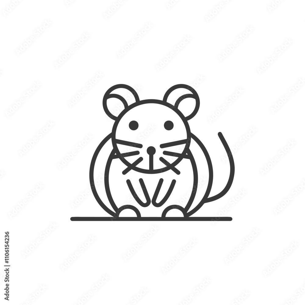 Line Drawing Of A Simple Cartoon Mouse Line Drawing Of A Simple Cartoon Mouse