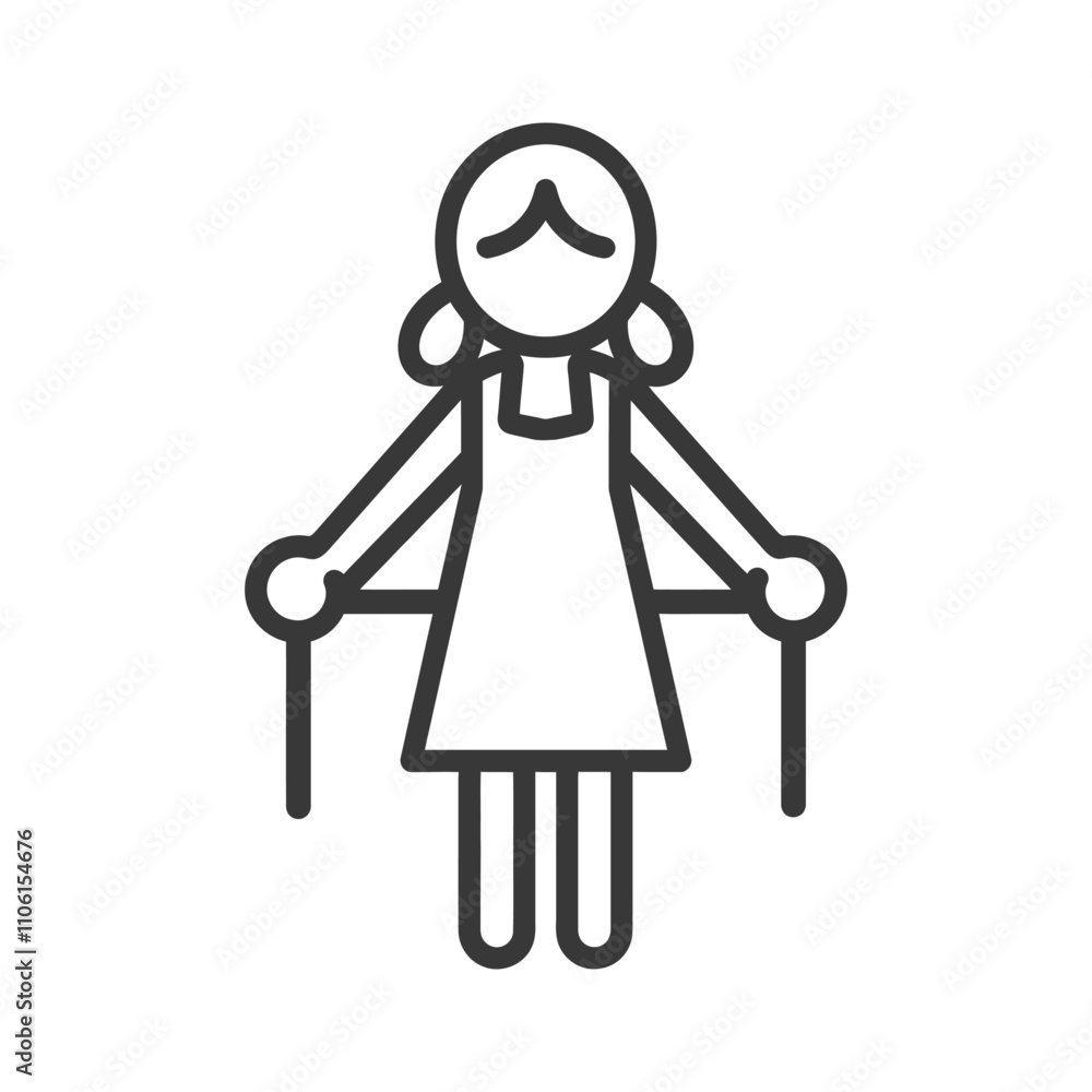 Line Drawing Of An Elderly Woman With A Cane Line Drawing Of An Elderly Woman With A Cane