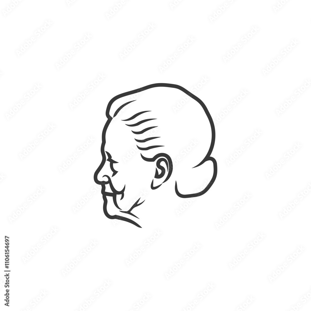 Line Drawing Of An Elderly Womans Profile Line Drawing Of An Elderly Womans Profile