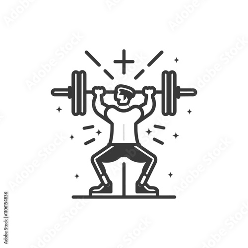 Man Powerlifting With Cross Above Him