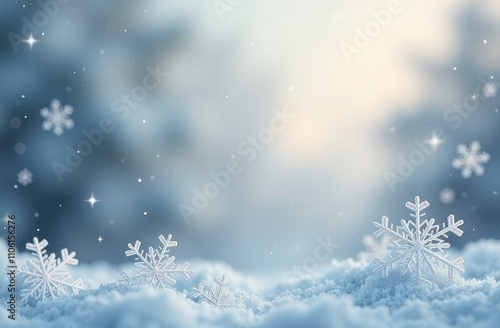 Wallpaper Mural Beautiful background of white winter snowflakes for christmas and new years eve holidays in snowy forest, warm ambiance, concept of winter event, festive decoration, nature workshop. Torontodigital.ca