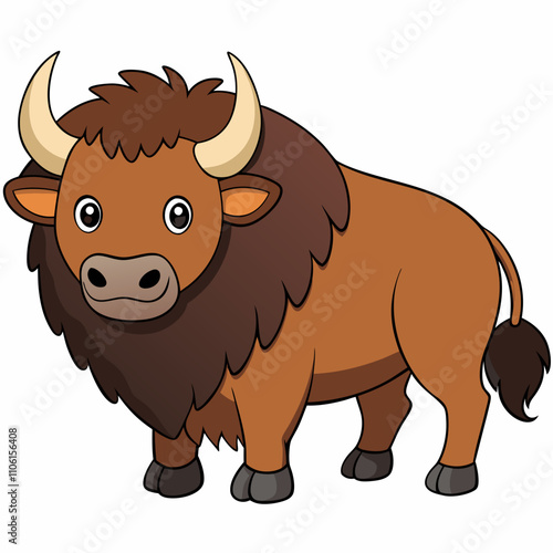 Bison vector with a white background