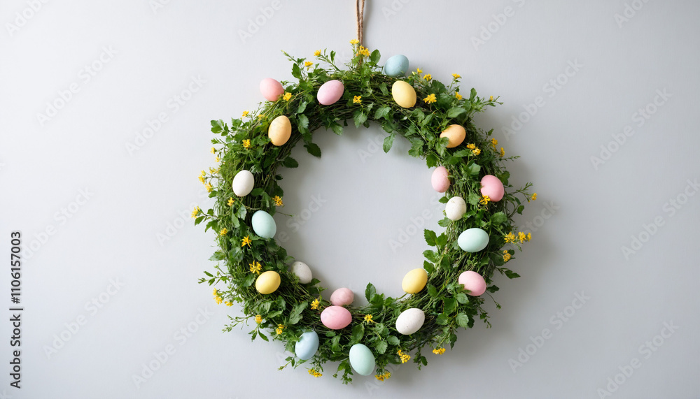 Easter wreath with pastel eggs Easter wreath with pastel eggs