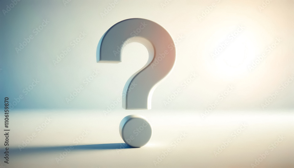 minimalist illustration against light background with space for text and question mark minimalist illustration against light background with space for text and question mark