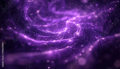 Ethereal Purple Galaxy with Shimmering Stars and Cosmic Swirls Capturing the Essence of a Vast Universe in Stunning Abstract Art