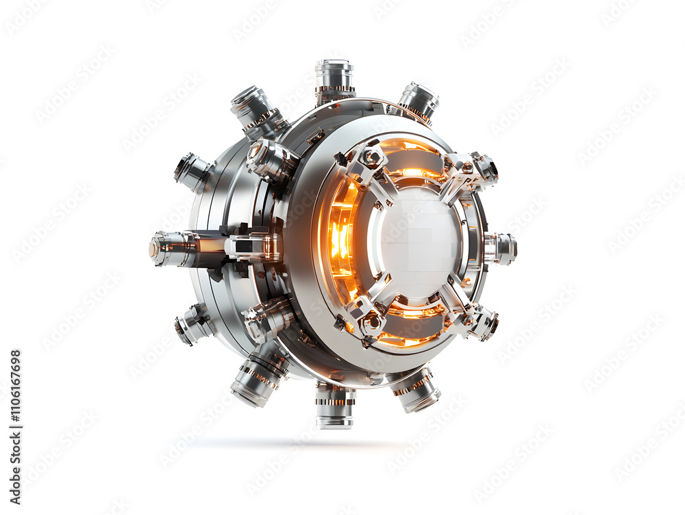 3d futuristic nuclear fusion reactor isolated on white 3d futuristic nuclear fusion reactor isolated on white