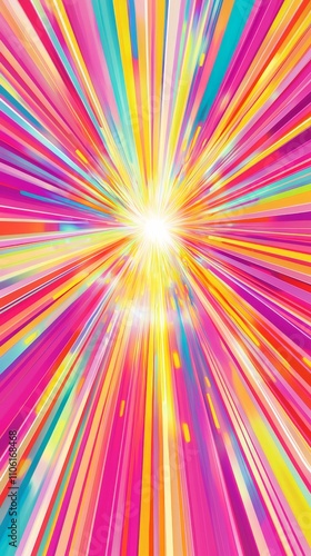 Wallpaper Mural Vibrant color burst abstract art digital design bright and bold dynamic perspective visual impact for creativity Torontodigital.ca