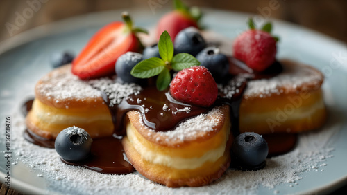 Wallpaper Mural Delicious Kaiserschmarrn Dessert with Fruits and Chocolate Torontodigital.ca