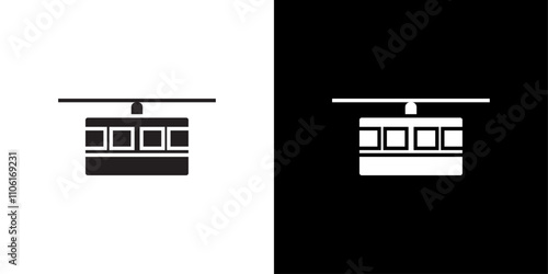 aerial tramway icon simple vector symbol