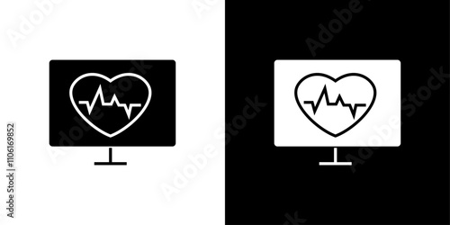 cardiogram icon simple vector symbol