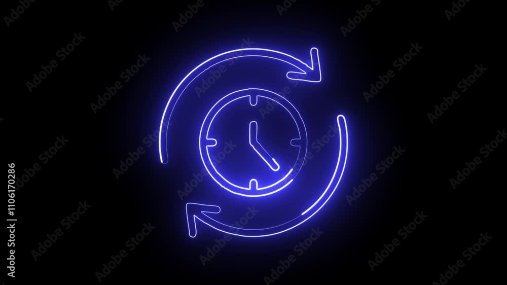 glowing neon efficiency icon isolated on black background. HD video motion graphic animation glowing neon efficiency icon isolated on black background. HD video motion graphic animation