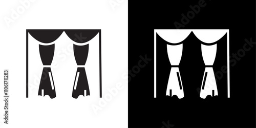 curtains icon simple vector symbol