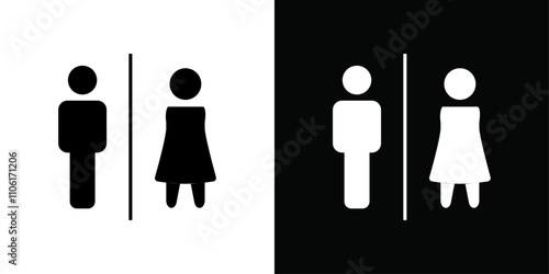 man and woman toilet sign icon simple vector symbol