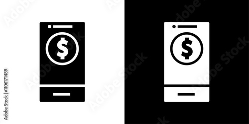 mobile transfer payment icon simple vector symbol