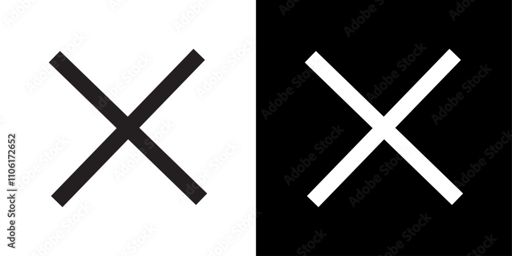 Simple cross line icon simple vector symbol Simple cross line icon simple vector symbol