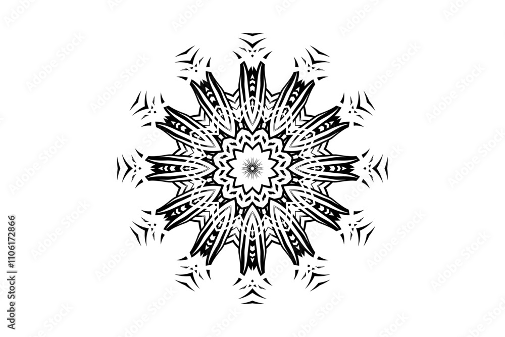Monochromatic Mandala Illustration Featuring Balanced Geometric Symmetry
Monochromatic Mandala Illustration Featuring Balanced Geometric Symmetry
