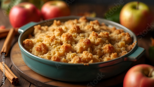 Autumn Apple Crumble Dessert photo