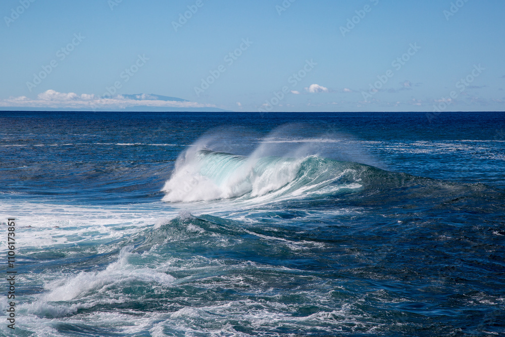 Fototapeta premium Onda spumosa in giornata di sole