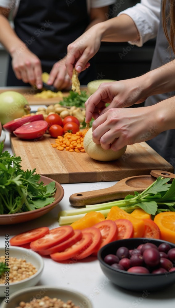 Preparing healthy nutritious breakfasts in a kitchen with toasted fruits vegan options and spices for aroma Preparing healthy nutritious breakfasts in a kitchen with toasted fruits vegan options and spices for aroma