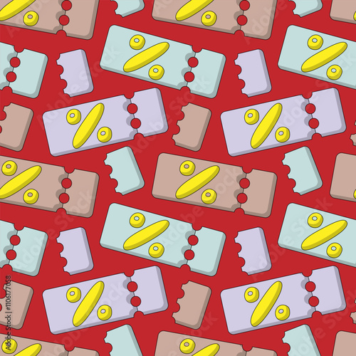 Seamless pattern with discount coupons