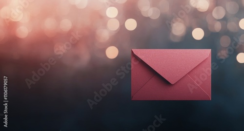 Bright red envelope on dark textured background conveying a sense of anticipa...