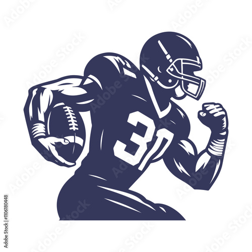 Super Bowl Player Silhouette Vector Illustration
