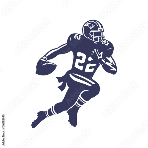 Super Bowl Player Silhouette Vector Illustration