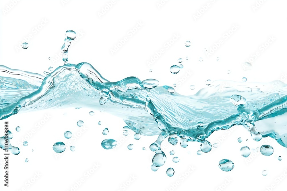 A captivating image of clear water splashing with bubbles against a white background, symbolizing purity and freshness in nature. Ideal for environmental themes and designs. A captivating image of clear water splashing with bubbles against a white background, symbolizing purity and freshness in nature. Ideal for environmental themes and designs.