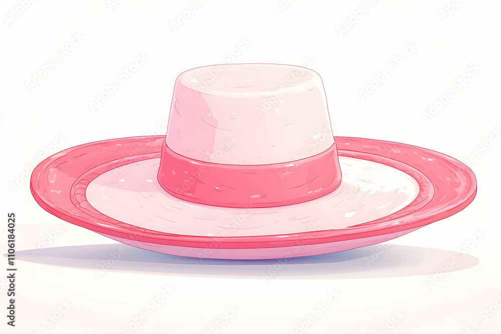 Stylish Pink and White Hat with Wide Brim Ideal for Summer Fashion, Outdoor Events, and Sun Protection for a Trendy Look and Comfortable Wear Stylish Pink and White Hat with Wide Brim Ideal for Summer Fashion, Outdoor Events, and Sun Protection for a Trendy Look and Comfortable Wear