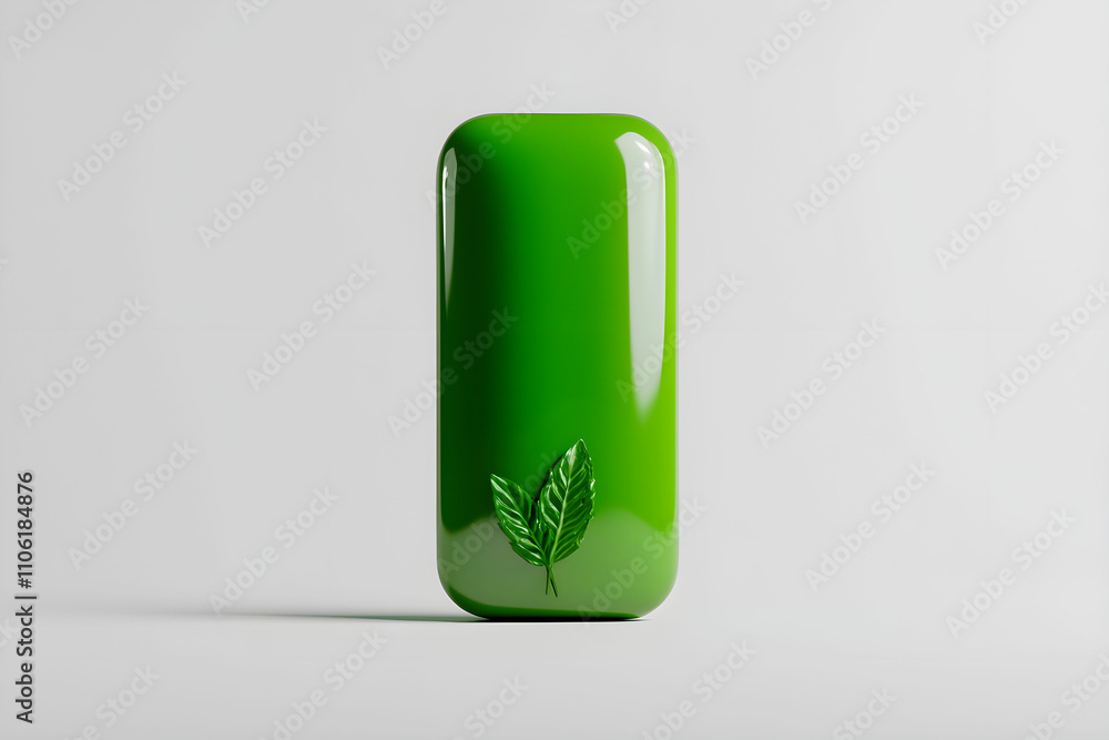 Vibrant Green Object with Leaf Design on Minimalistic Background for Eco-Friendly and Natural Product Presentation in Modern Photography Vibrant Green Object with Leaf Design on Minimalistic Background for Eco-Friendly and Natural Product Presentation in Modern Photography