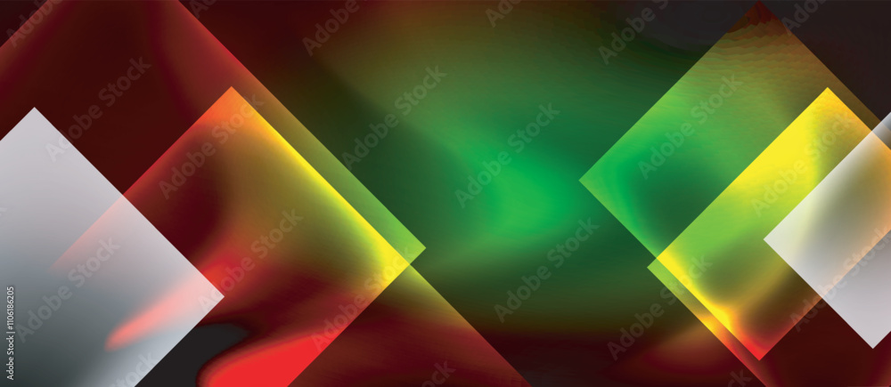 Glass squares with neon shiny light abstract background Glass squares with neon shiny light abstract background