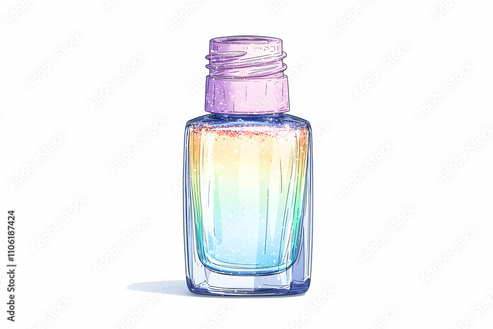 Colorful Glitter Bottle with Rainbow Gradient and Sparkle Effects for Creative Arts and Crafts Projects Representation in Digital Media Colorful Glitter Bottle with Rainbow Gradient and Sparkle Effects for Creative Arts and Crafts Projects Representation in Digital Media