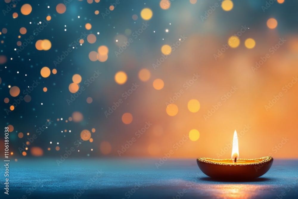 Candlelight glowing softly in darkness creating a serene atmosphere with shimmering bokeh lights Candlelight glowing softly in darkness creating a serene atmosphere with shimmering bokeh lights