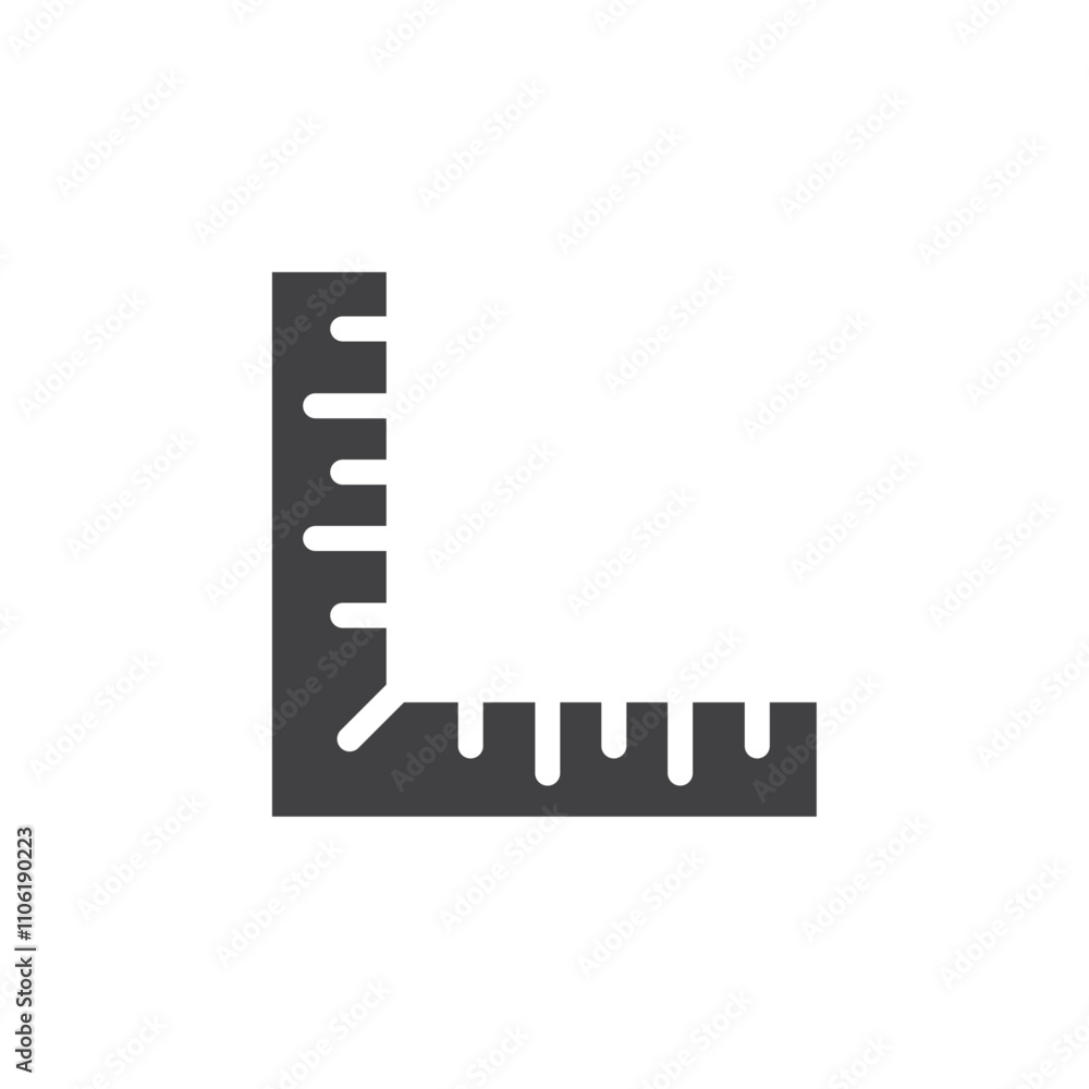Degree square ruler icon simple vector symbol Degree square ruler icon simple vector symbol