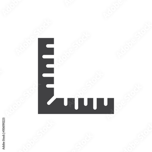 Degree square ruler icon simple vector symbol
