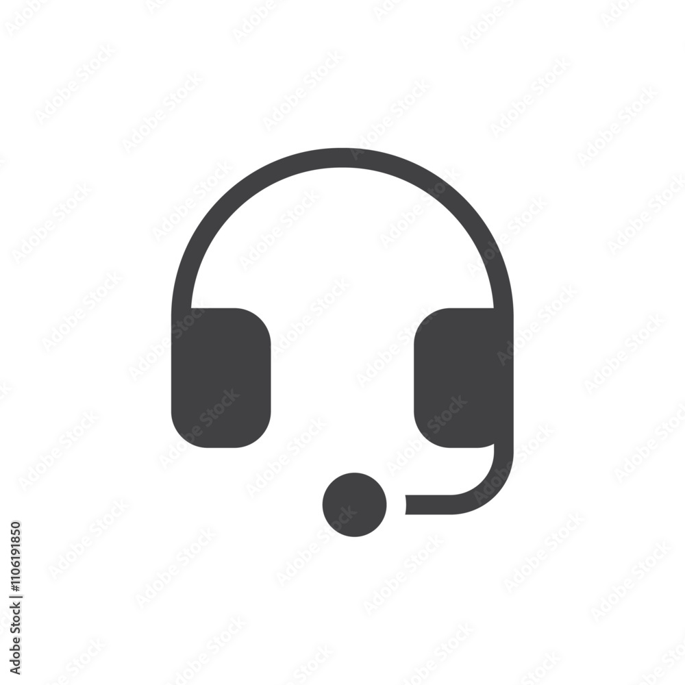 Headset icon simple vector symbol