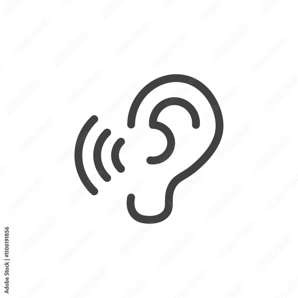 hearing icon simple vector symbol hearing icon simple vector symbol