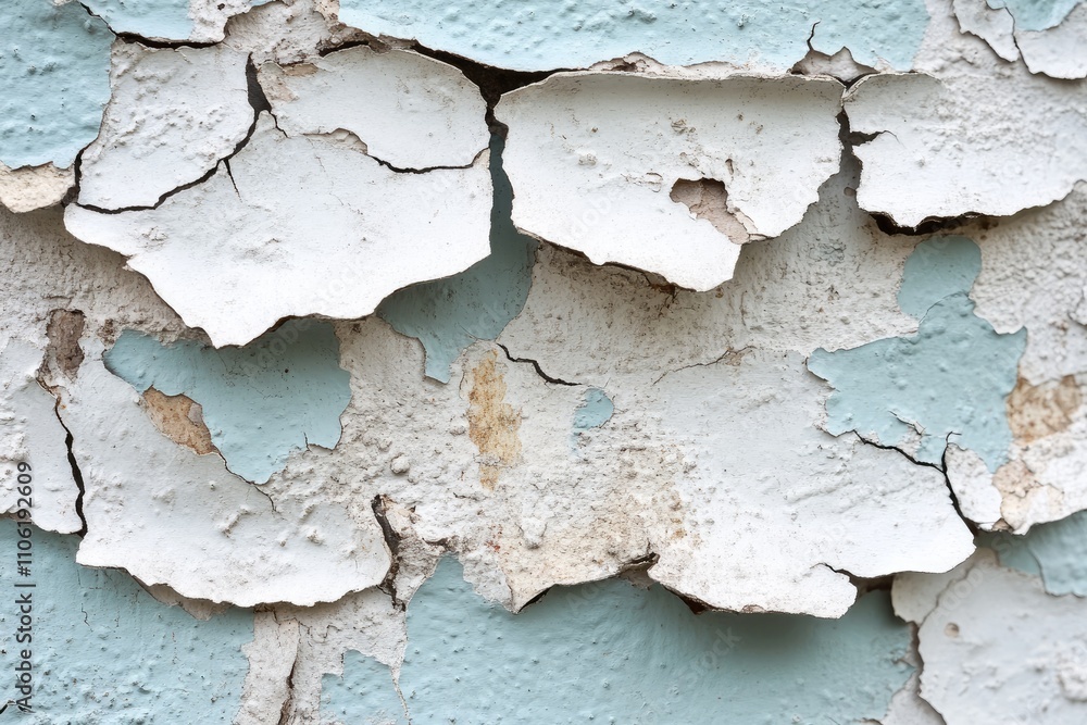 Obraz premium Peeling Paint on a Cracked Wall