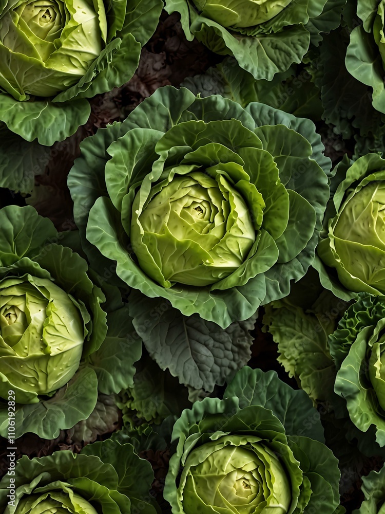 Fototapeta premium Green lettuce pattern design.